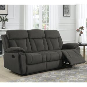 Killeen Fabric Recliner 3 Seater Sofa In Chocolate